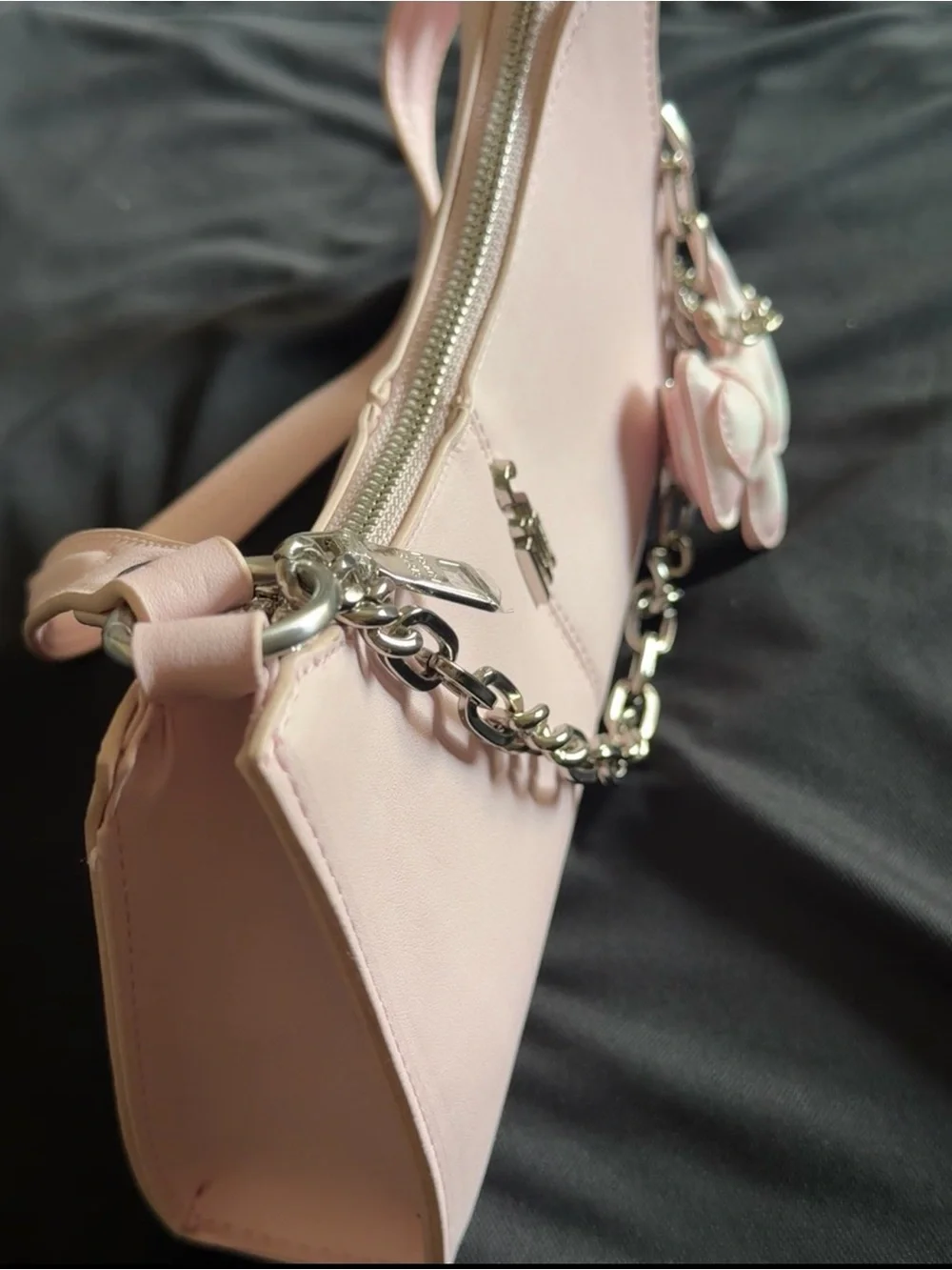 Steve Madden Light Pink Baby Bag with Chain and Charm